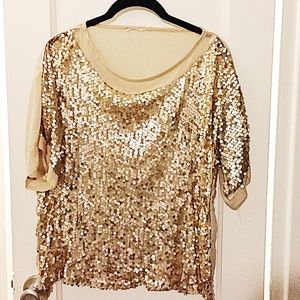 Romeo + Juliet Couture Gold Sequin top